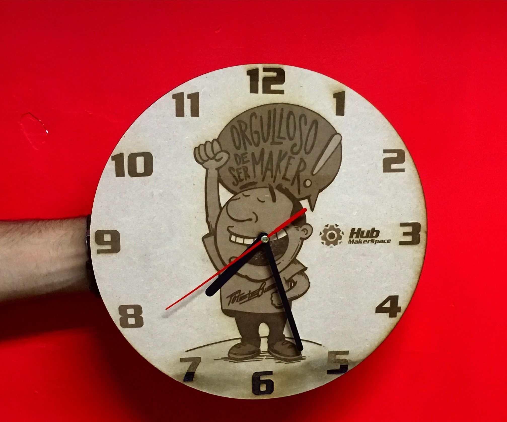 Reloj Maker Que Todo Makerspace Debe De Tener (Maker Watch) Laser Cut