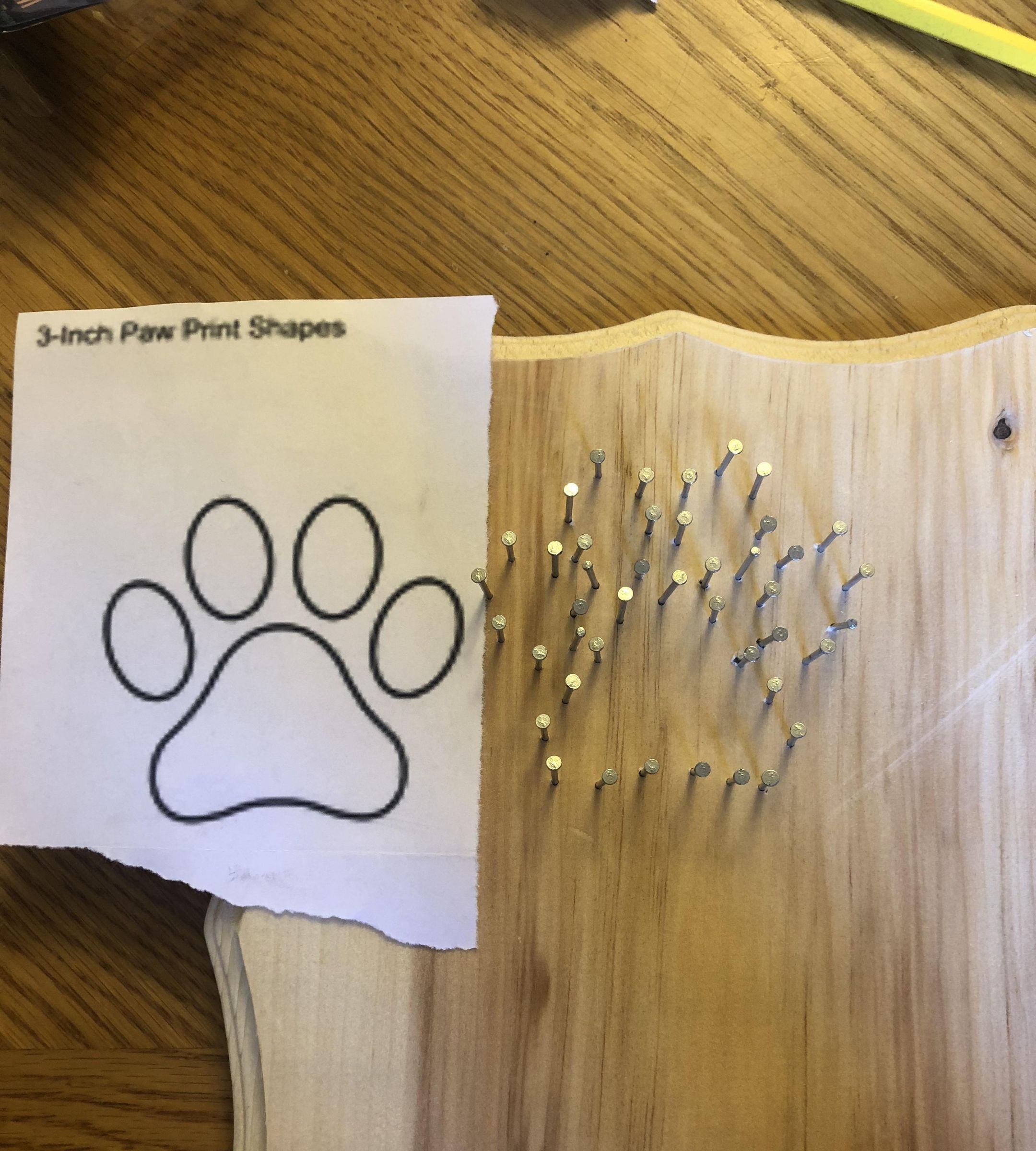 Personalized String Art Paw Print Leash Holder
