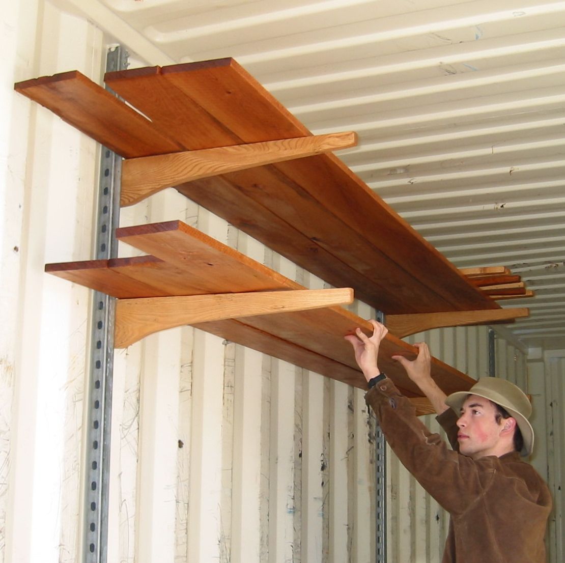 Quick and Easy Shelves for Shipping Container