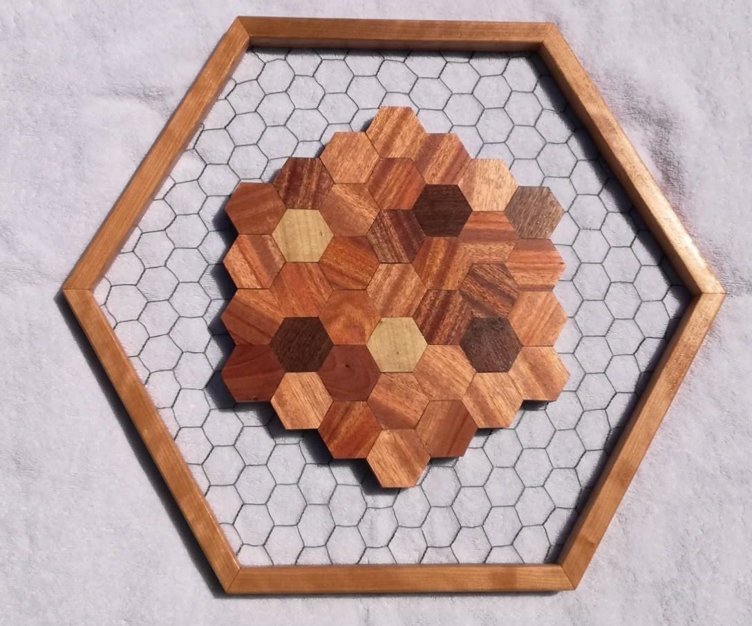 Wood Scrap Honeycomb Wall Hanging