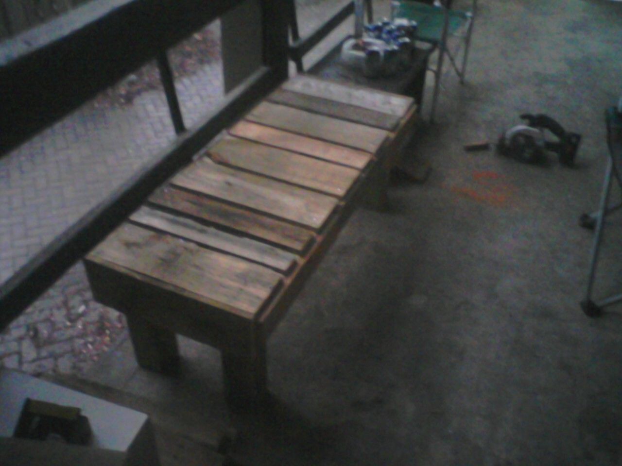 Beat Up Pallet Turned Rustic Bench