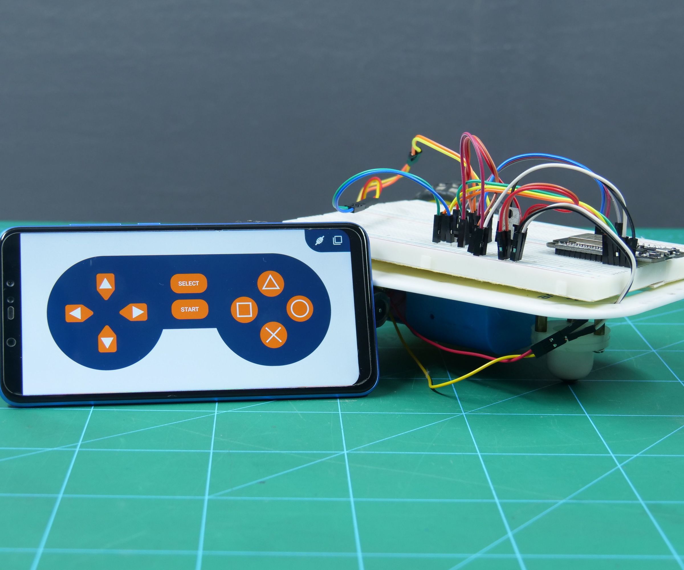Mobile Controlled ESP32 Two-Wheel Drive Robot 