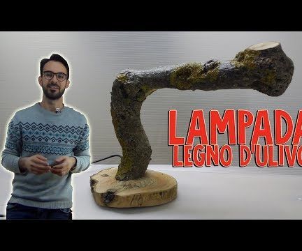 Lampada Con Legno Di Ulivo