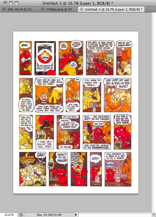 Cleaning up scans for a .CBZ file using Photoshop