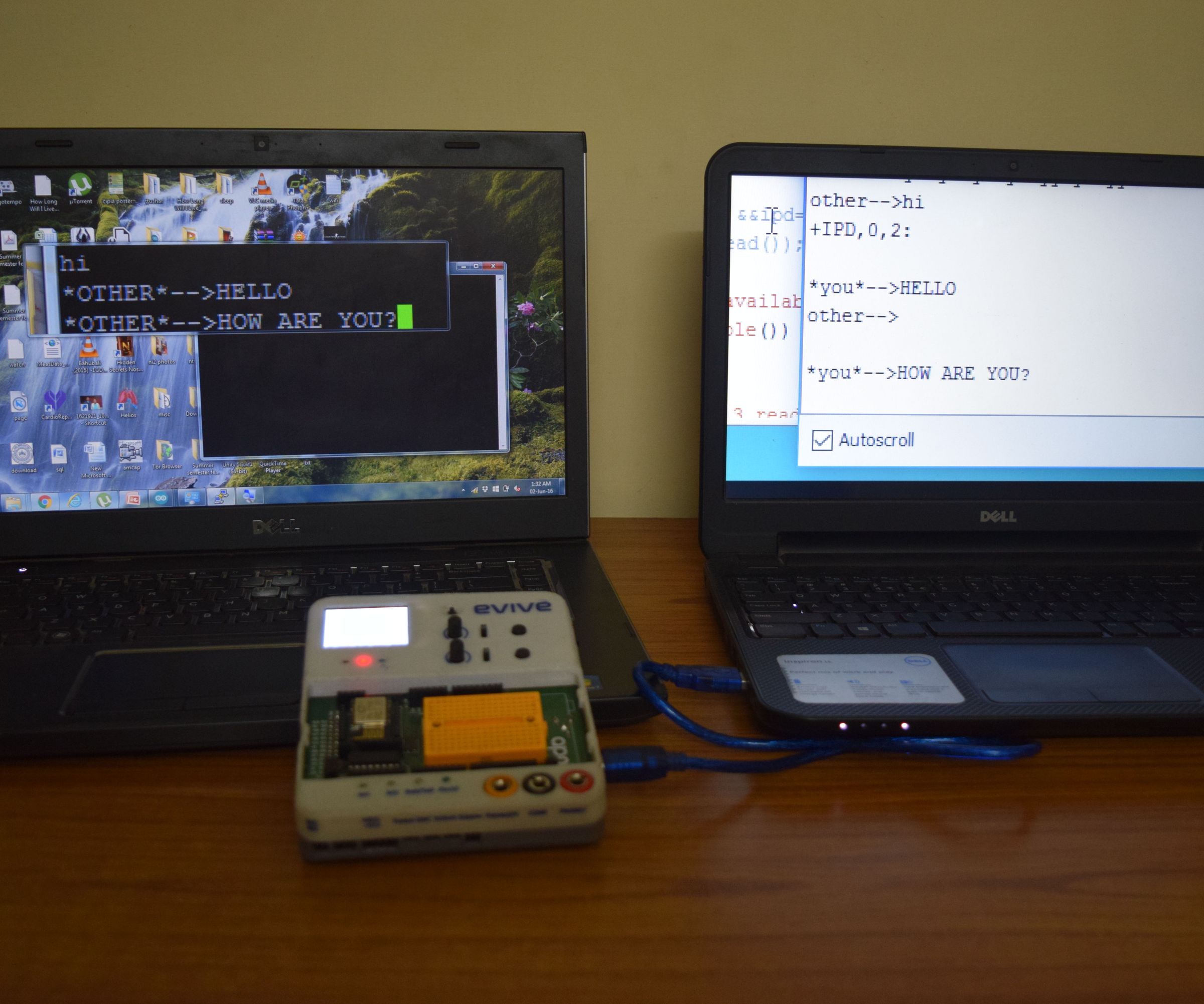 Chatting Using 'evive' and ESP8266