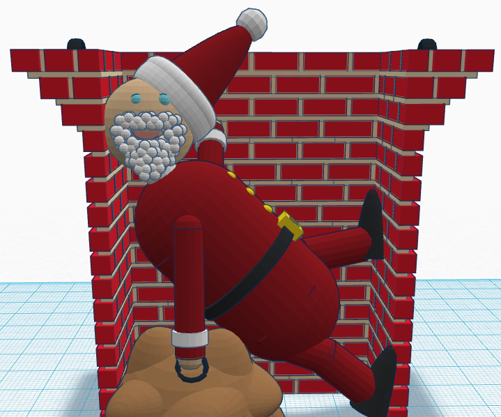 Cutaway Chimney Santa