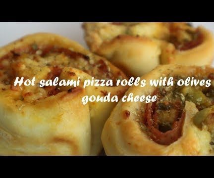 Hot Salami Pizza Rolls With Olives & Gouda Cheese Recipe
