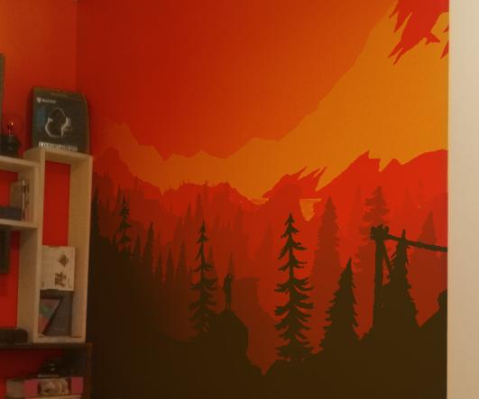 How to Paint an Orange Sunset Wall Mural Using Shadows