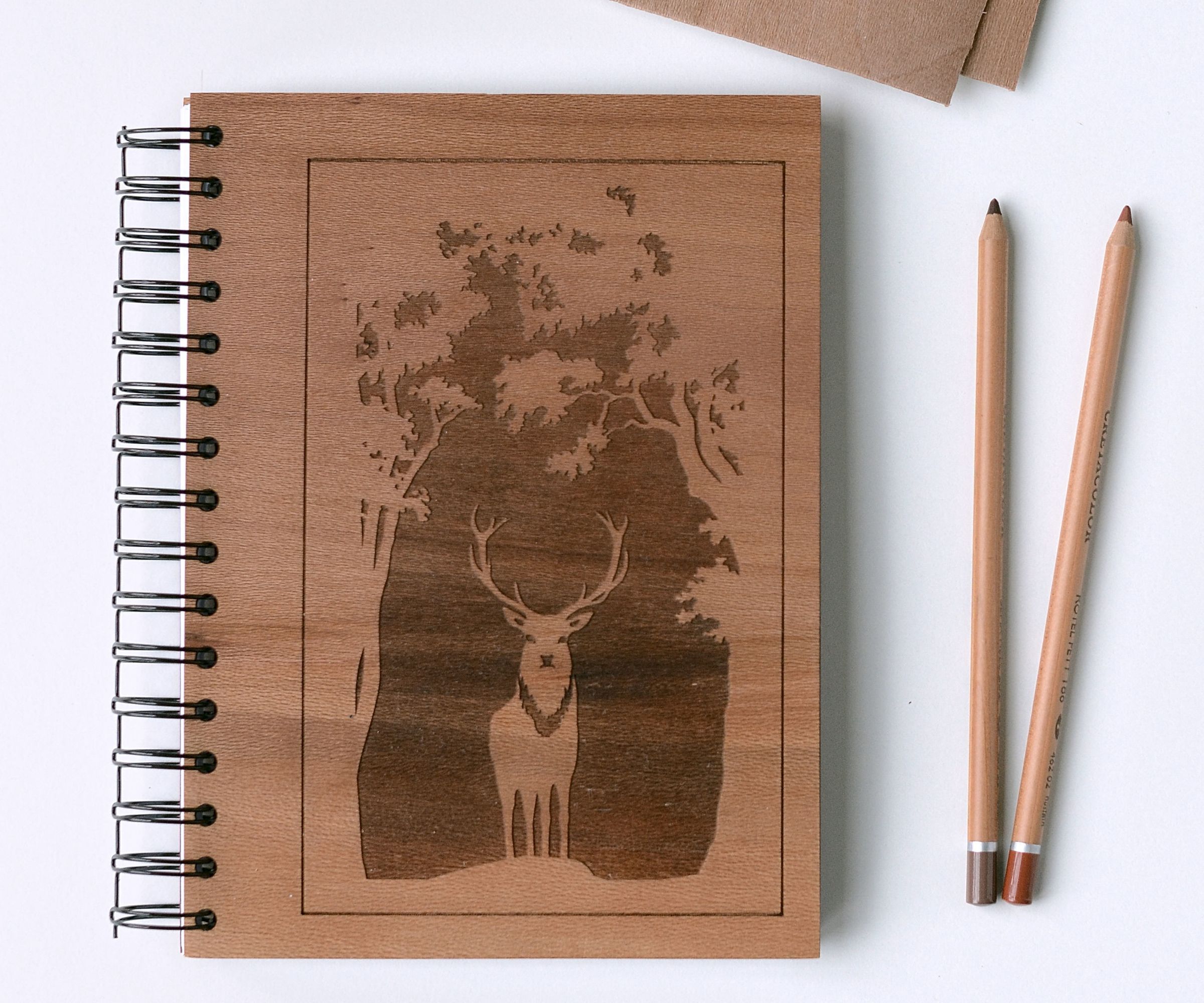 Wooden Notebook With Engraved Cover