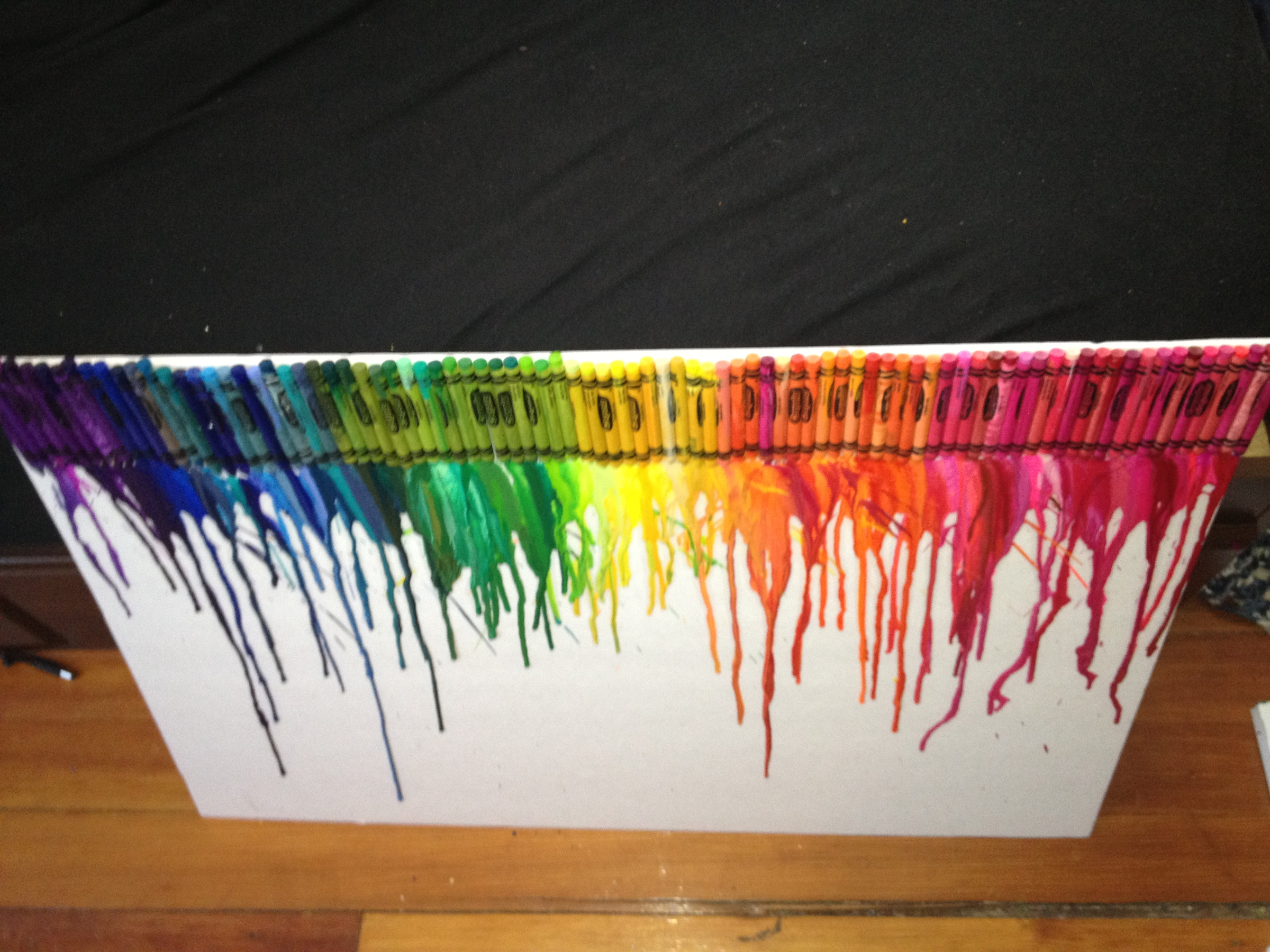 crayon art on cardboard