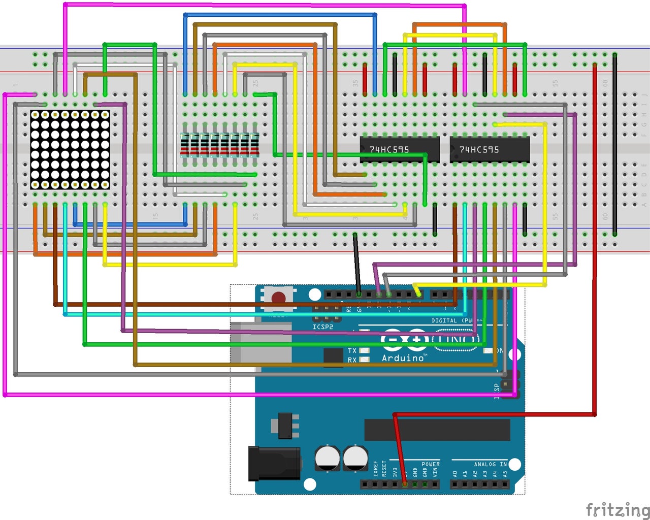Dot Matrix LED Display Using Arduino Uno R3 : 6 Steps - Instructables
