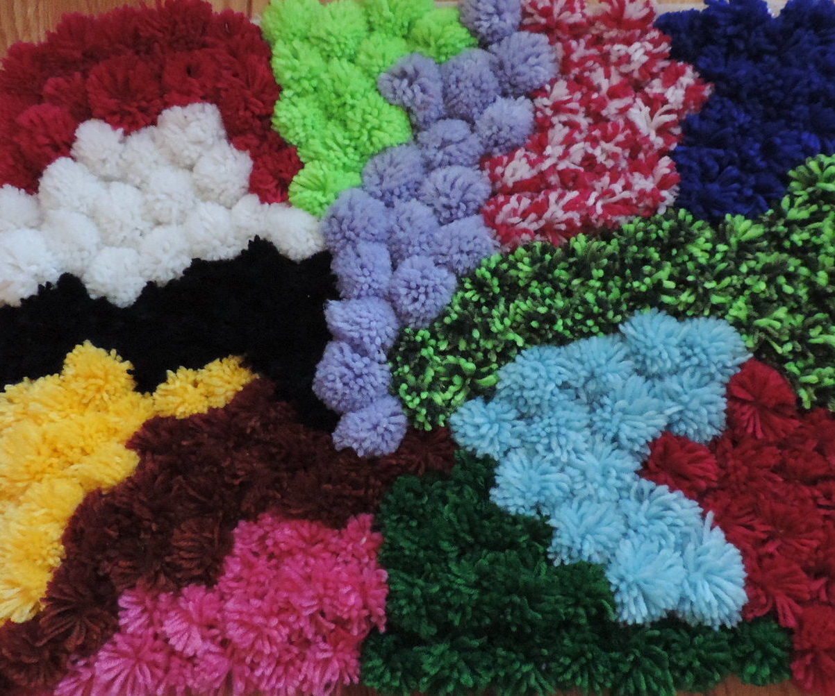 how to make pom pom carpet