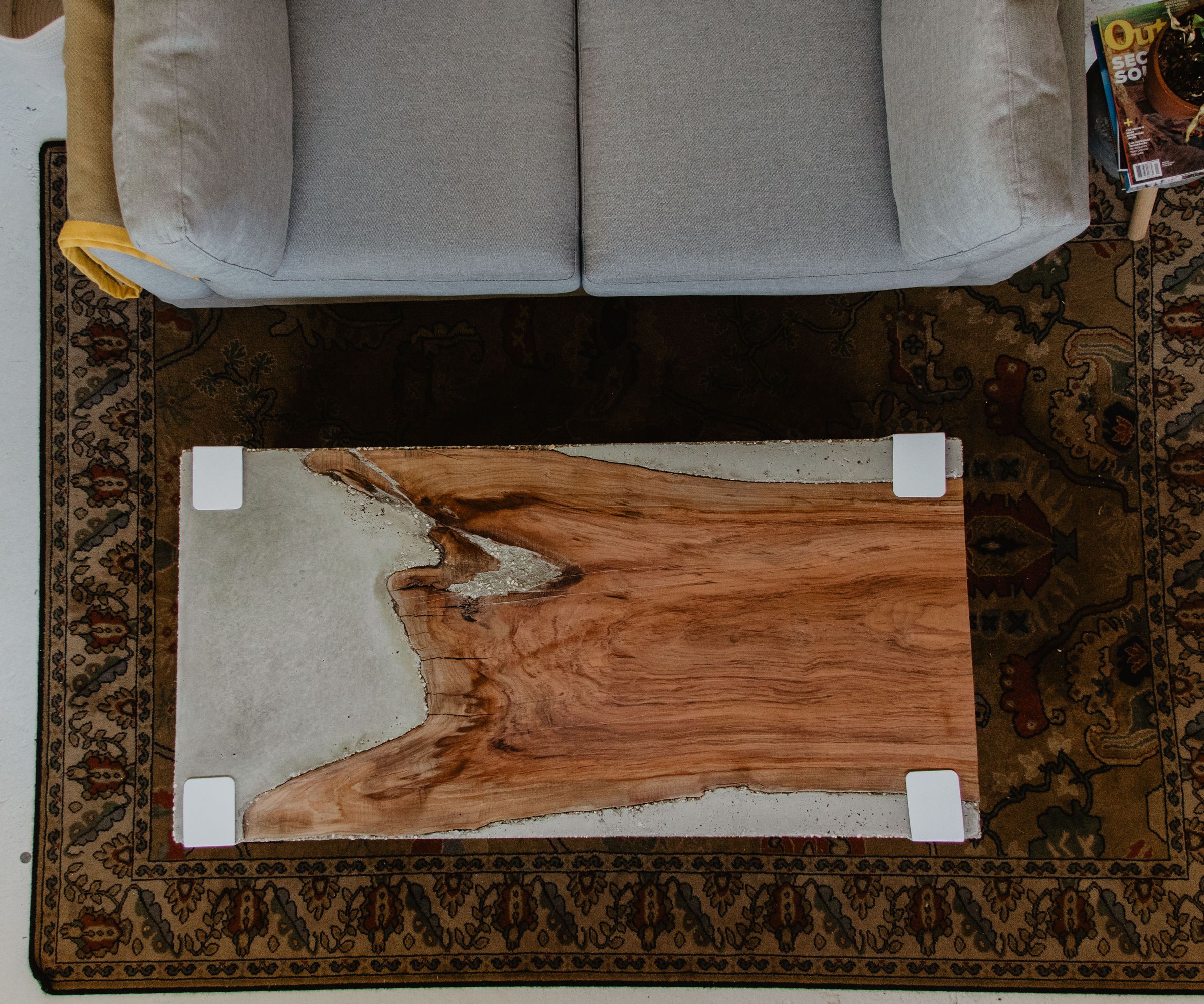 How to Make a Rad Concrete Coffee Table With Live Edge Cherry Slab