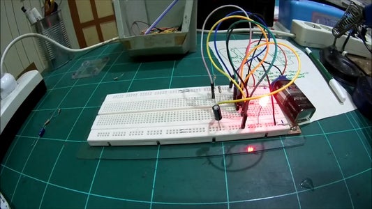 Make the Circuit in the Breadboard According to the Schematic 
