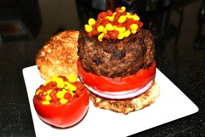 The Molecular Burger w/ Ketchup and Mustard Caviar
