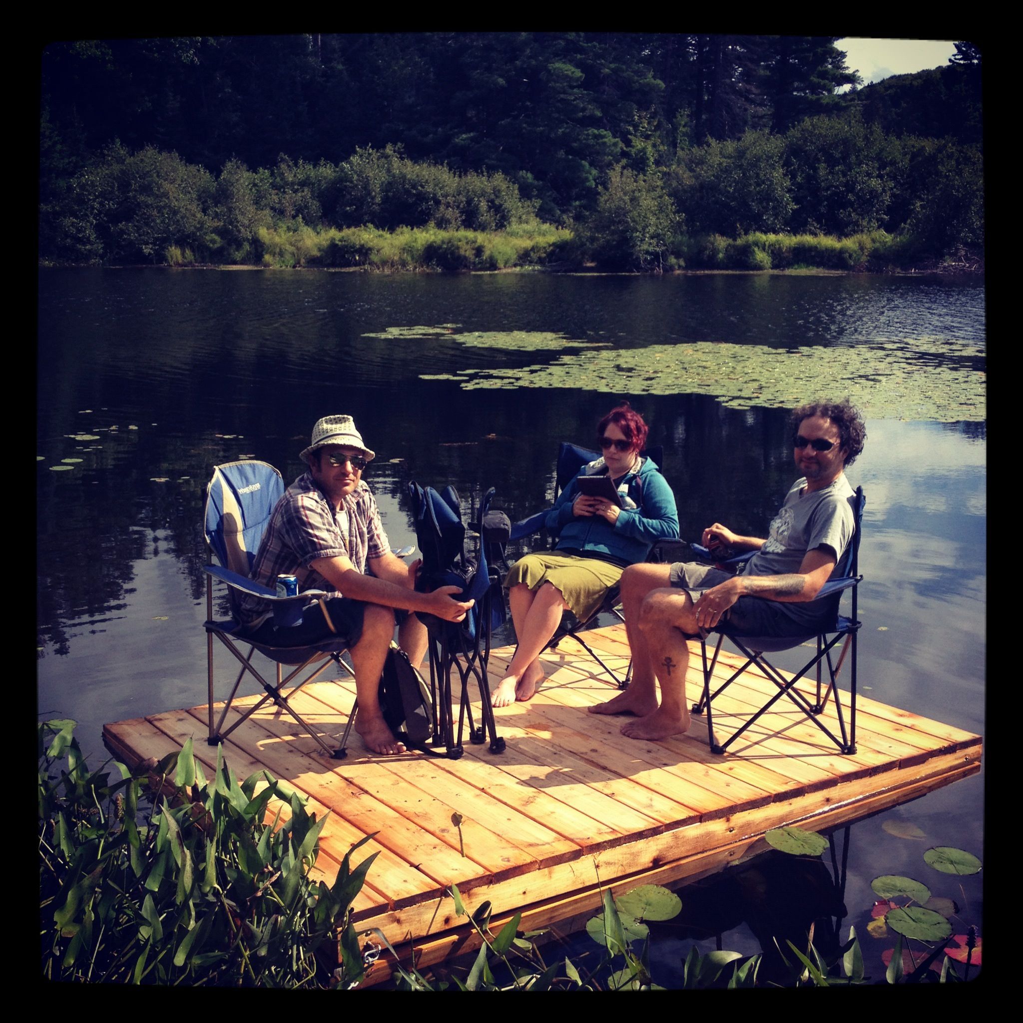 Build a floating dock using mini beer kegs