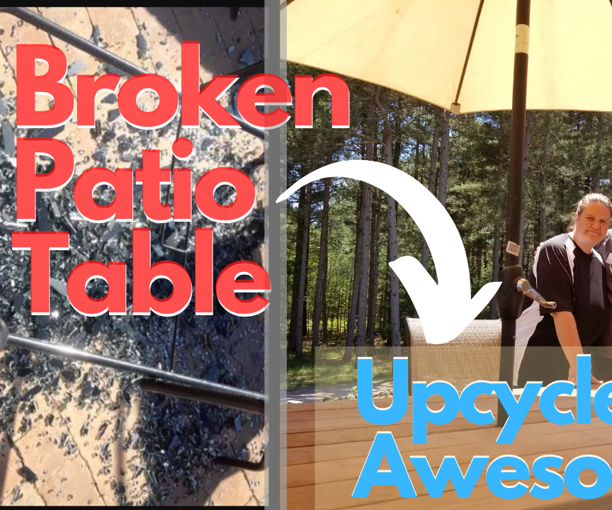 How to Up-cycle a Broken Patio Table Into an Awesome Farm Style Wood Table