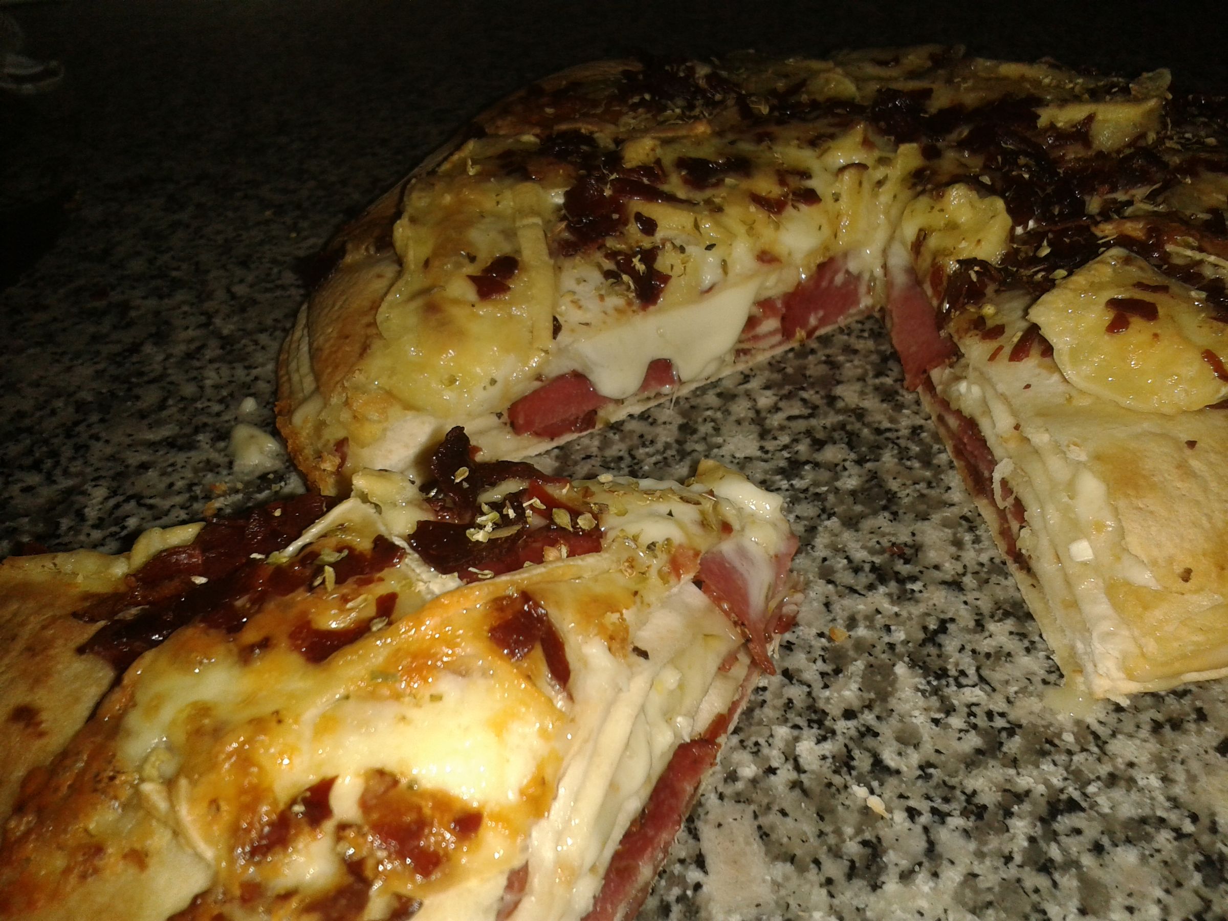 Geramont, Salami \u0026 Smoked Ham Tortilla Pizza Cake Recipe (with Pictures) -  Instructables, image size:1024x768