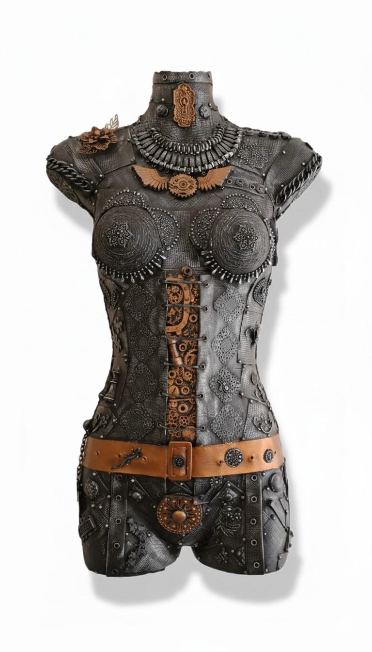 Steampunk Mixed-Media Assemblage Mannequin – DIY Wall Sculpture