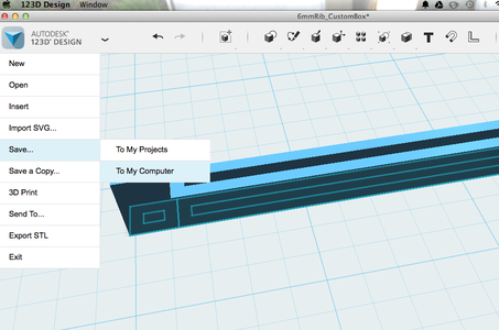 6mm Rib - Save and Export to STL 
