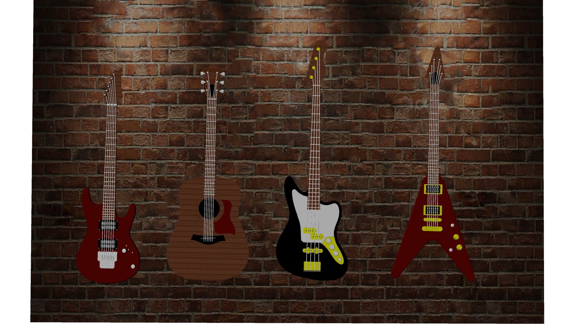 Guitars for KeyChain or Wall