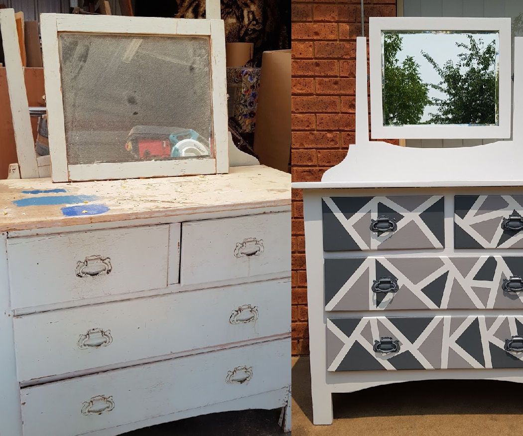 Geometric Dresser Makeover