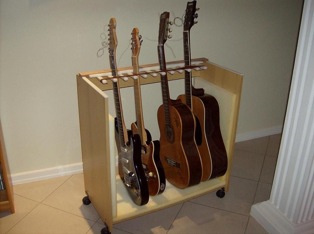 Multiple Guitar Stand Made Out of an Old Computer Table