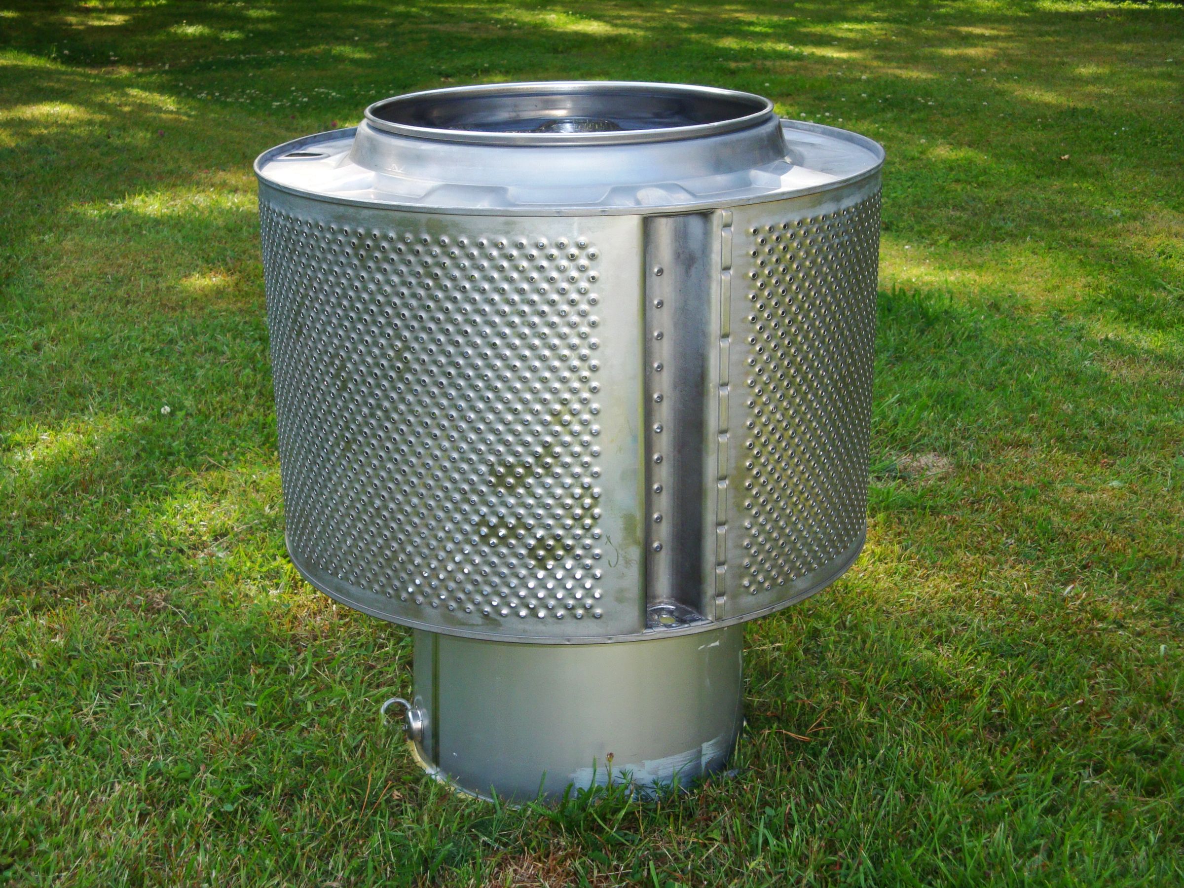 Garden Bonfire Reusing a Washing Machine's Drum