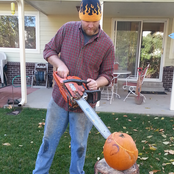 Chainsaw Carved Pumpkin!
