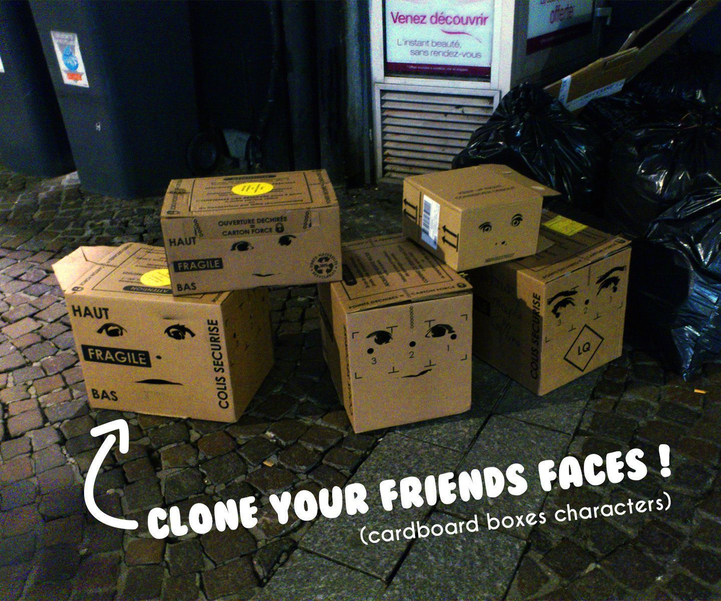Clone Your Friends Faces on Cardboard Boxes ! (Cardboard Boxes Characters)