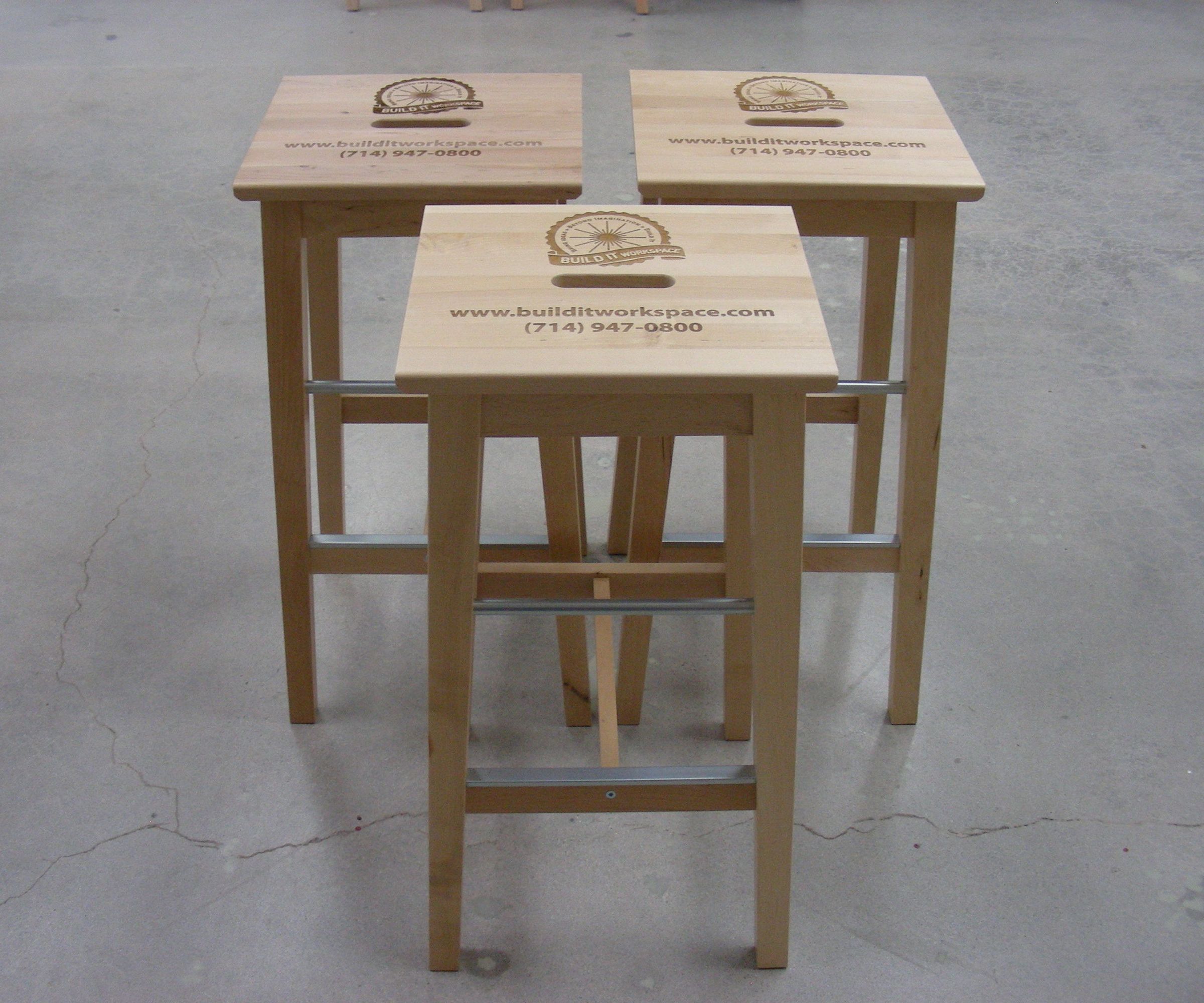 Laser Engraved Work Stools