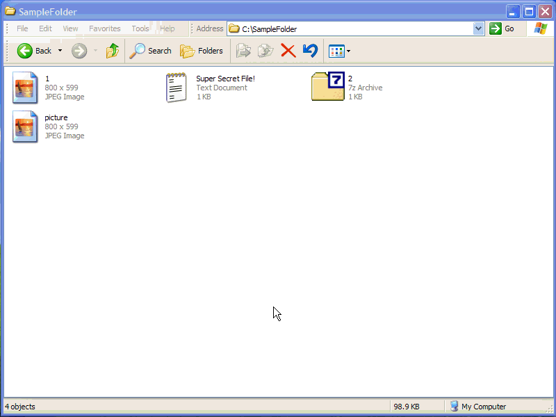 Hiding files in pictures