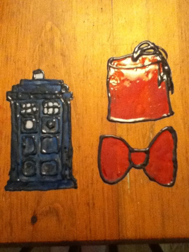 TARDIS and Fez/ Bow Tie Window Cling