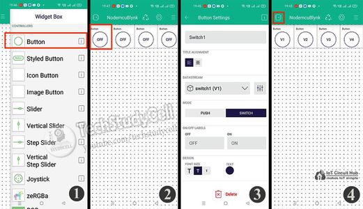 Add Widgets in Blynk IoT App