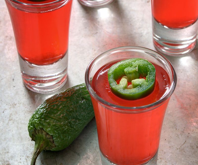 Strawberry Jalapeno Jello Shots