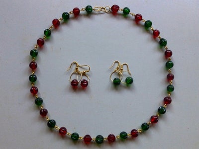 Finished Necklace With Earrings