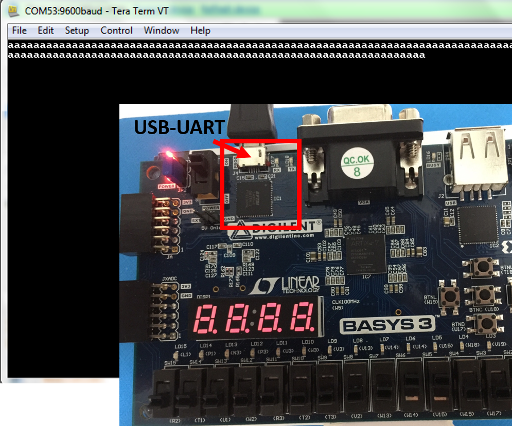 UART communication on Basys 3, FPGA dev board powered by Xilinx Artix 7 Part I
