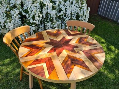 Upcycled Table Into Barn Quilt Table