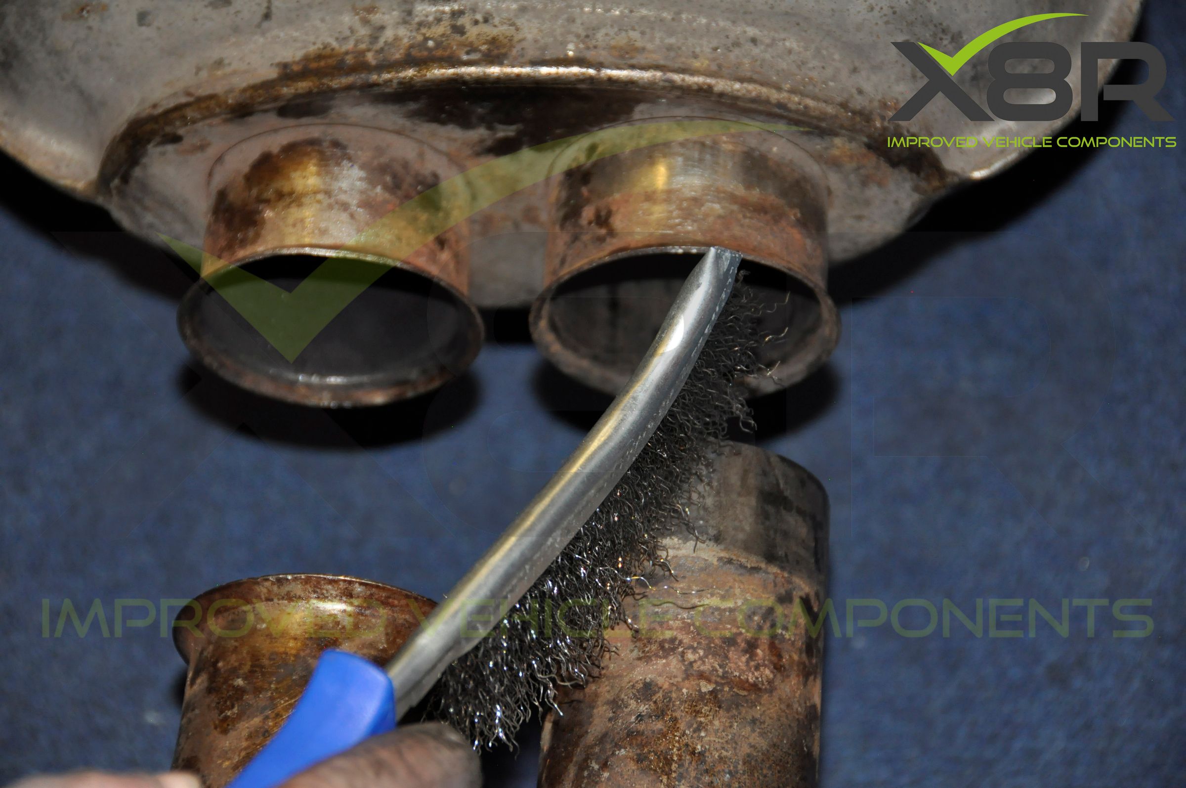 BMW E46 M3 Exhaust Muffler Back Box Flange Rusted Corroded Flanges Repair Kit Install Fitting