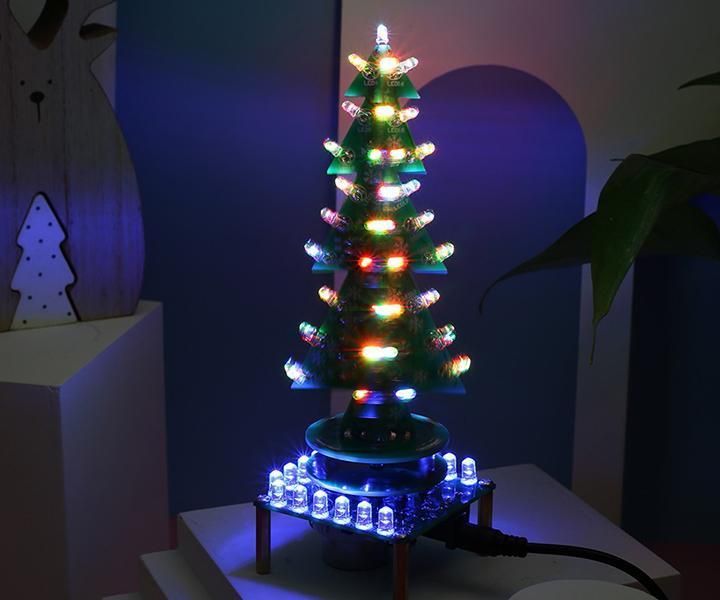 ICStation Auto-Rotate Flash RGB Music Christmas Tree Kit