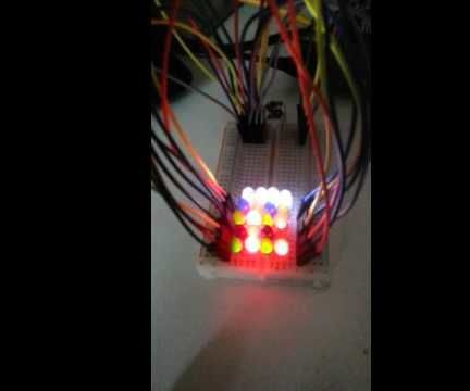 Charlieplexed 4x5 Multicolour LED Matrix Controled by Python on the Pi