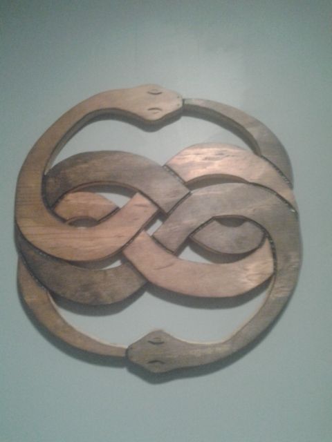The Never Ending Story Symbol of Auryn Carved / Burnt Wall Hanging