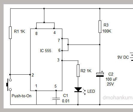 IC 555 Monostable Circuit