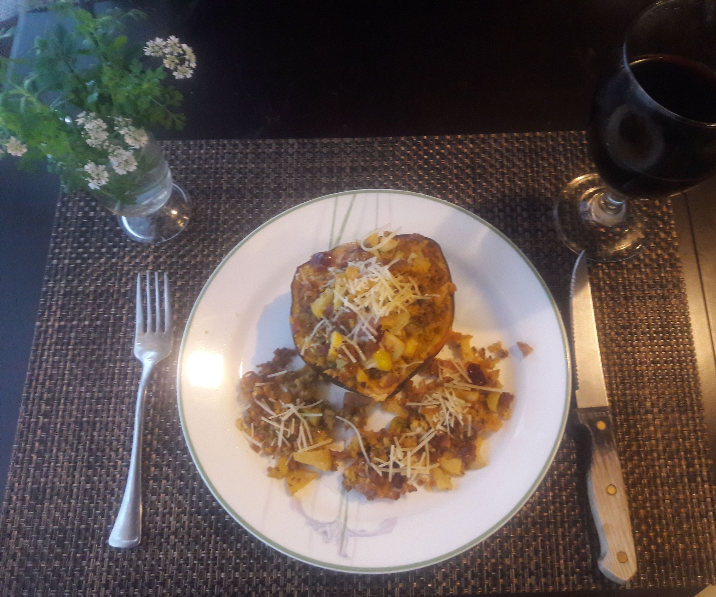Sweet & Savory Stuffed Acorn Squash