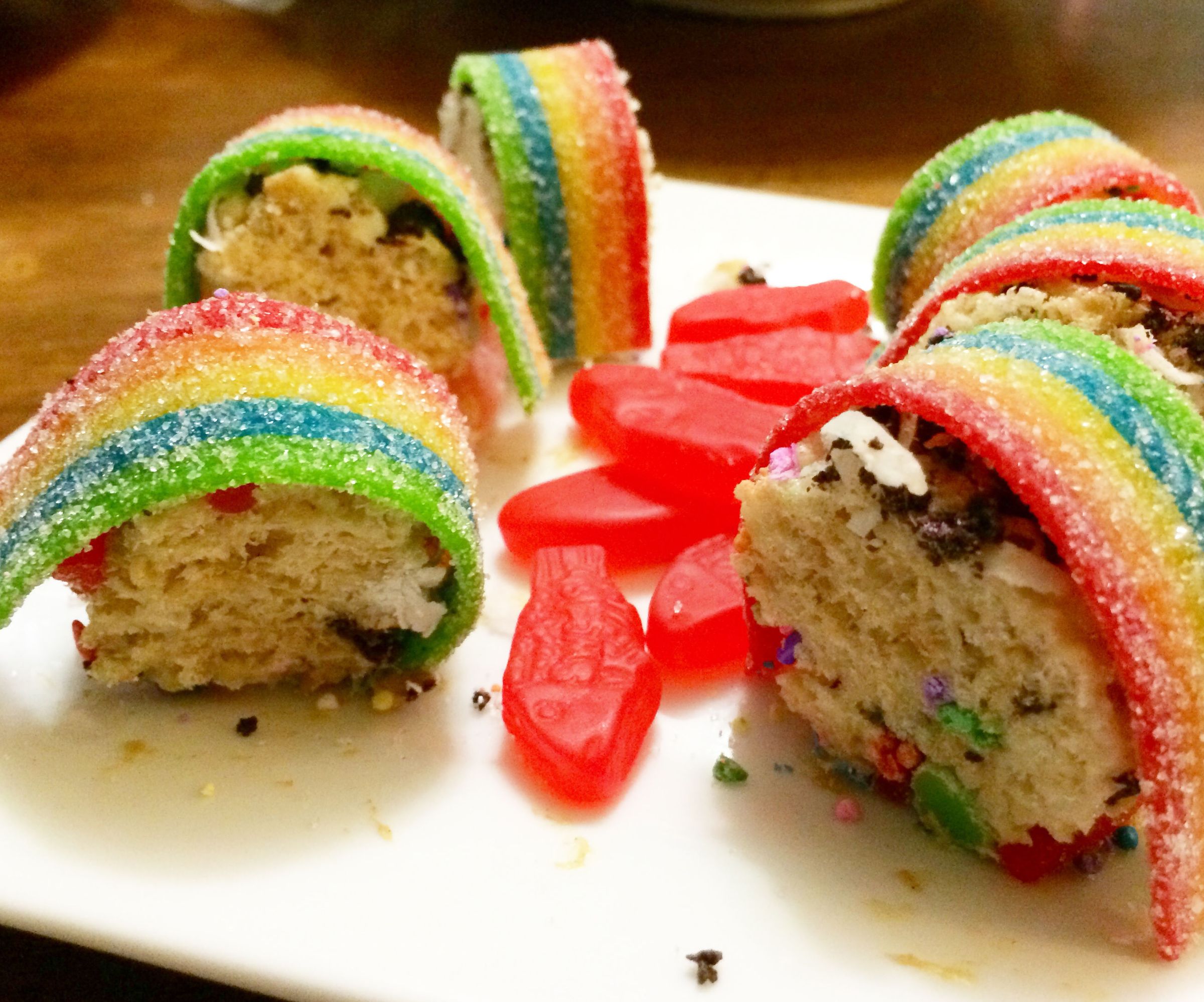 Colorful Dessert Sushi [made With Rice Krispies]