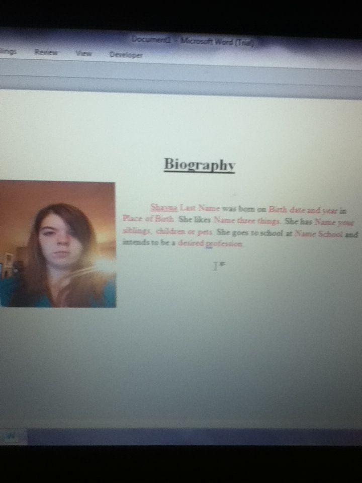 How to do a very basic Biography for filming