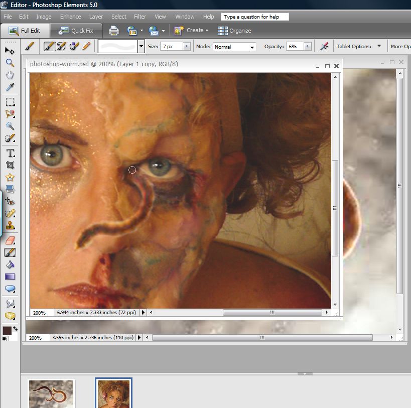 Gross Animated Worm in Photoshop