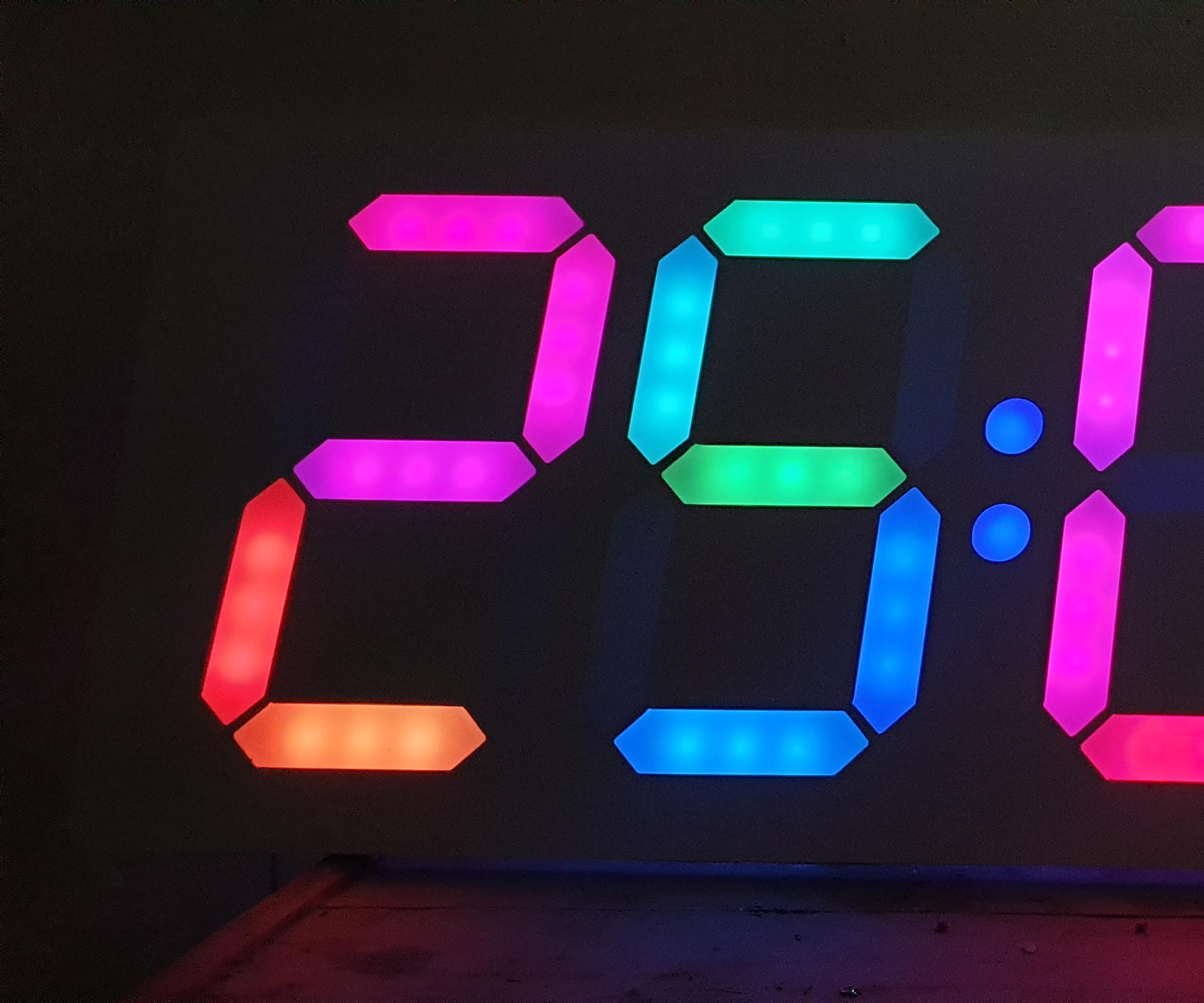 Big Digital Clock Using Ws2811 Led Strip and Arduino