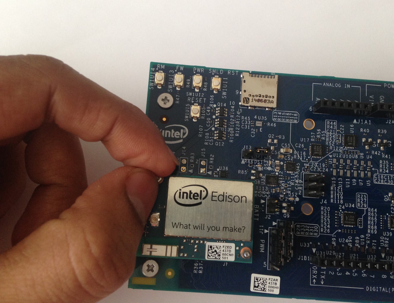 Add the Intel Edison to the Expansion Board