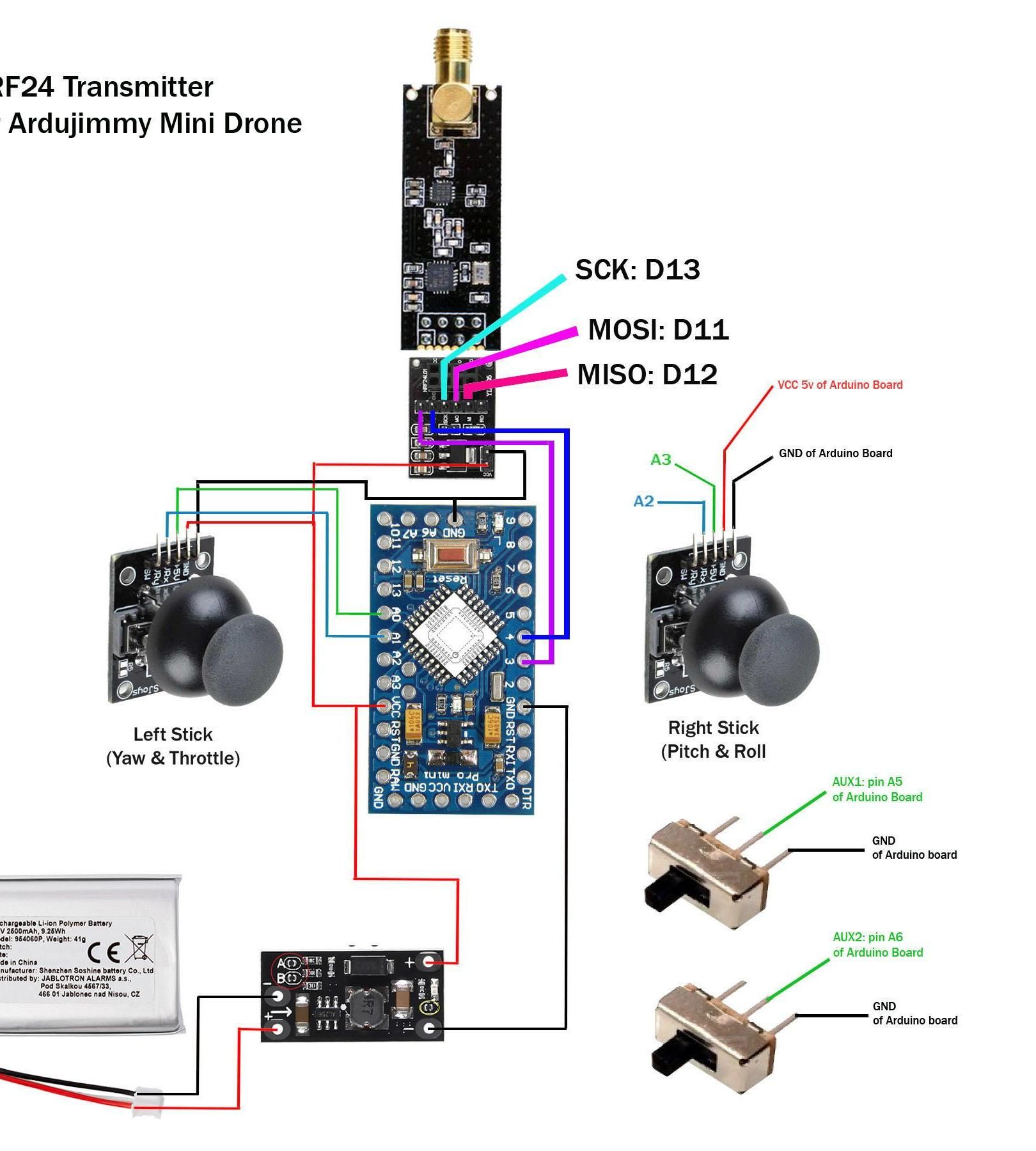 Arduino Mini Quadcopter With NRF24L01 Dan DIY Brushed ESC